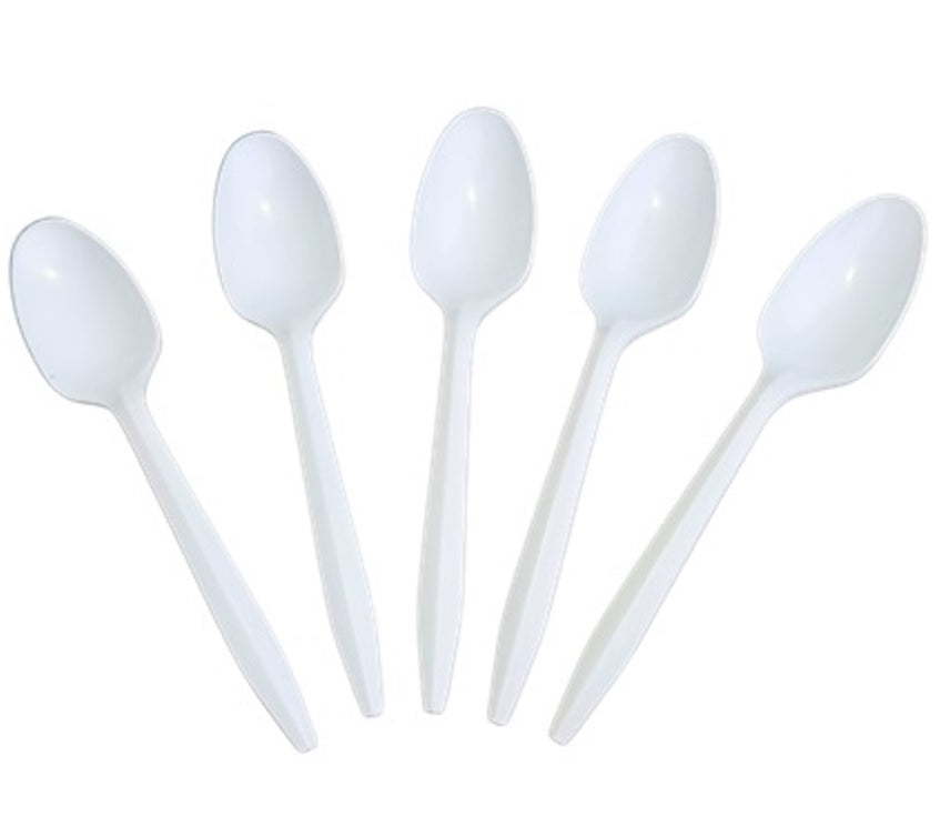 White Plastic Table Spoon