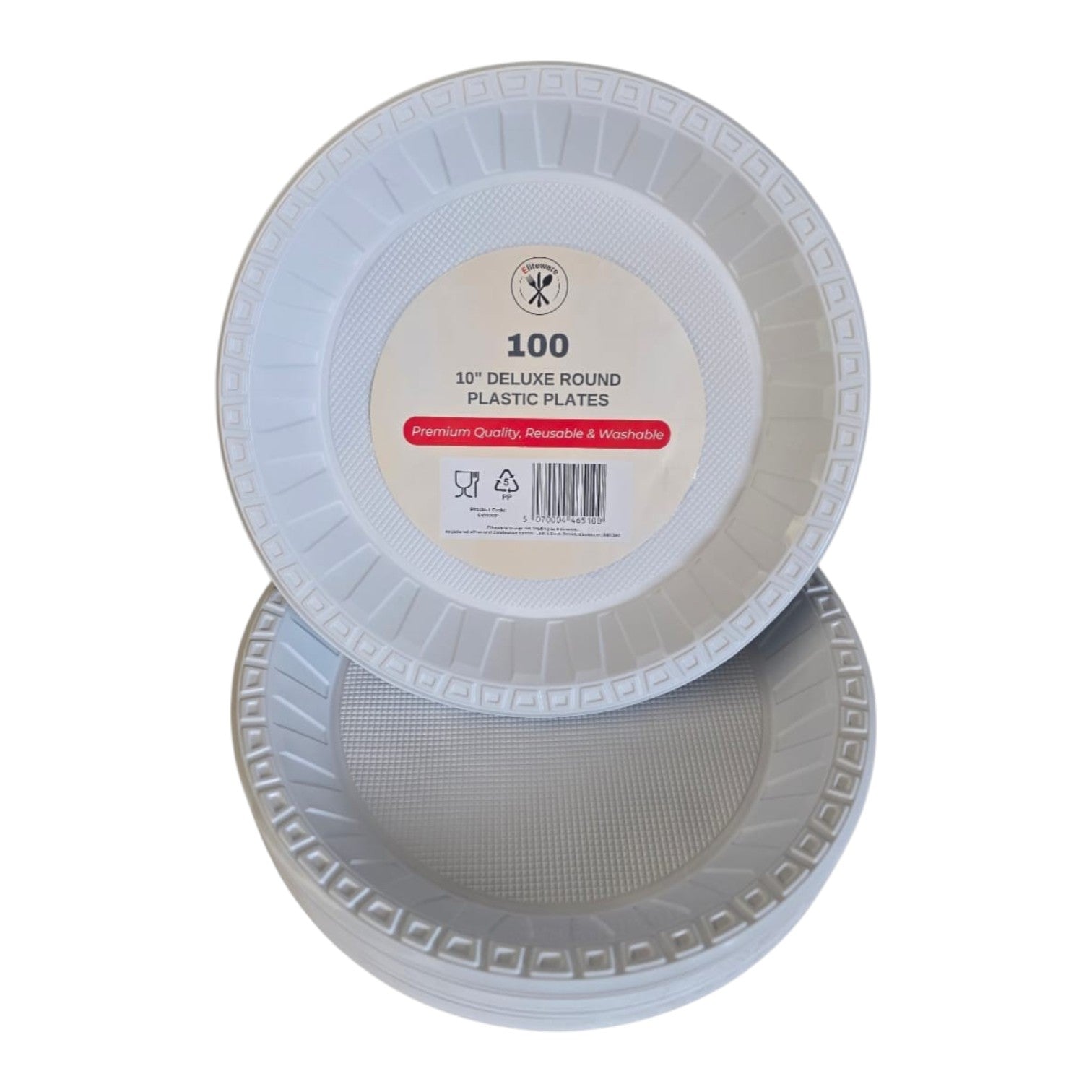 Plastic Plates- 10 inch (white)- Heavy Duty