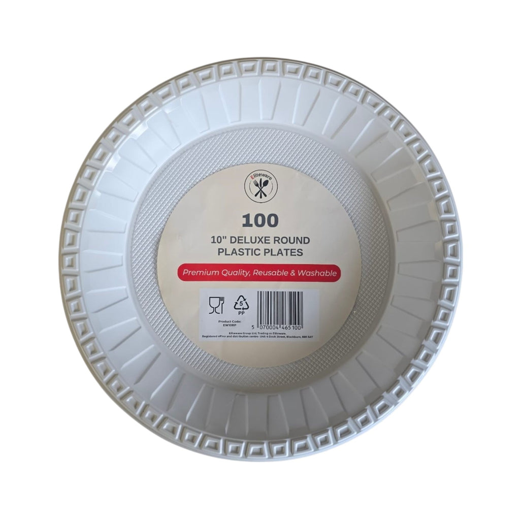 Plastic Plates- 10 inch (white)- Heavy Duty