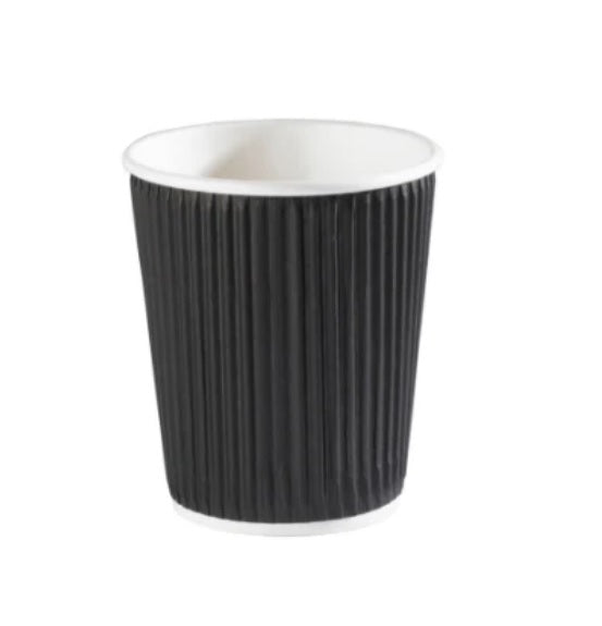 Paper Cups – Ripple Wall Black