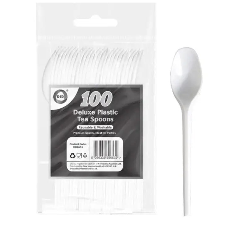 White Plastic Tea Spoon
