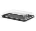 Black Plastic Serving Platter with Clear Lid