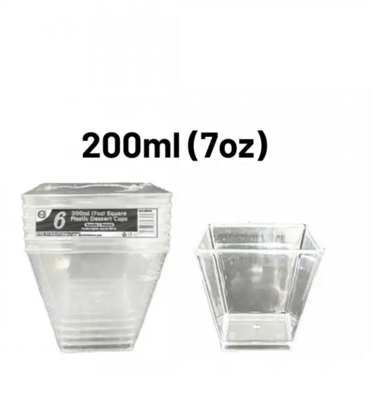 Square Clear Plastic Dessert Cup